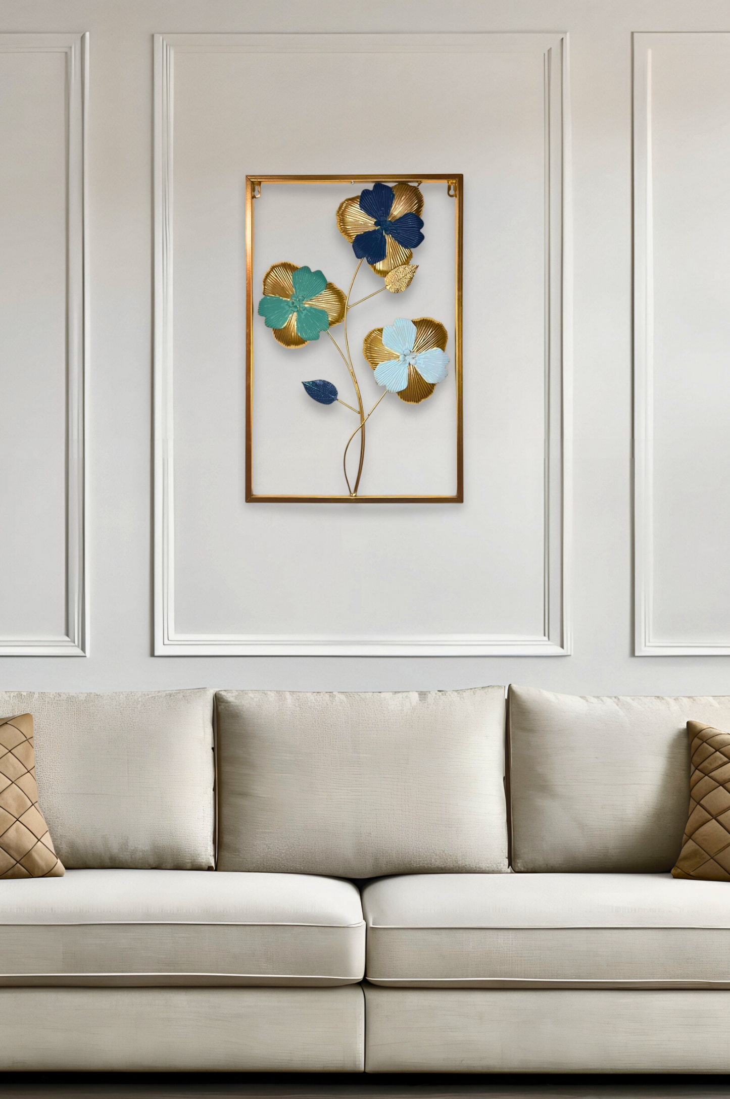 Imported Premium Quality Metal Flower Frame Wall Hanging