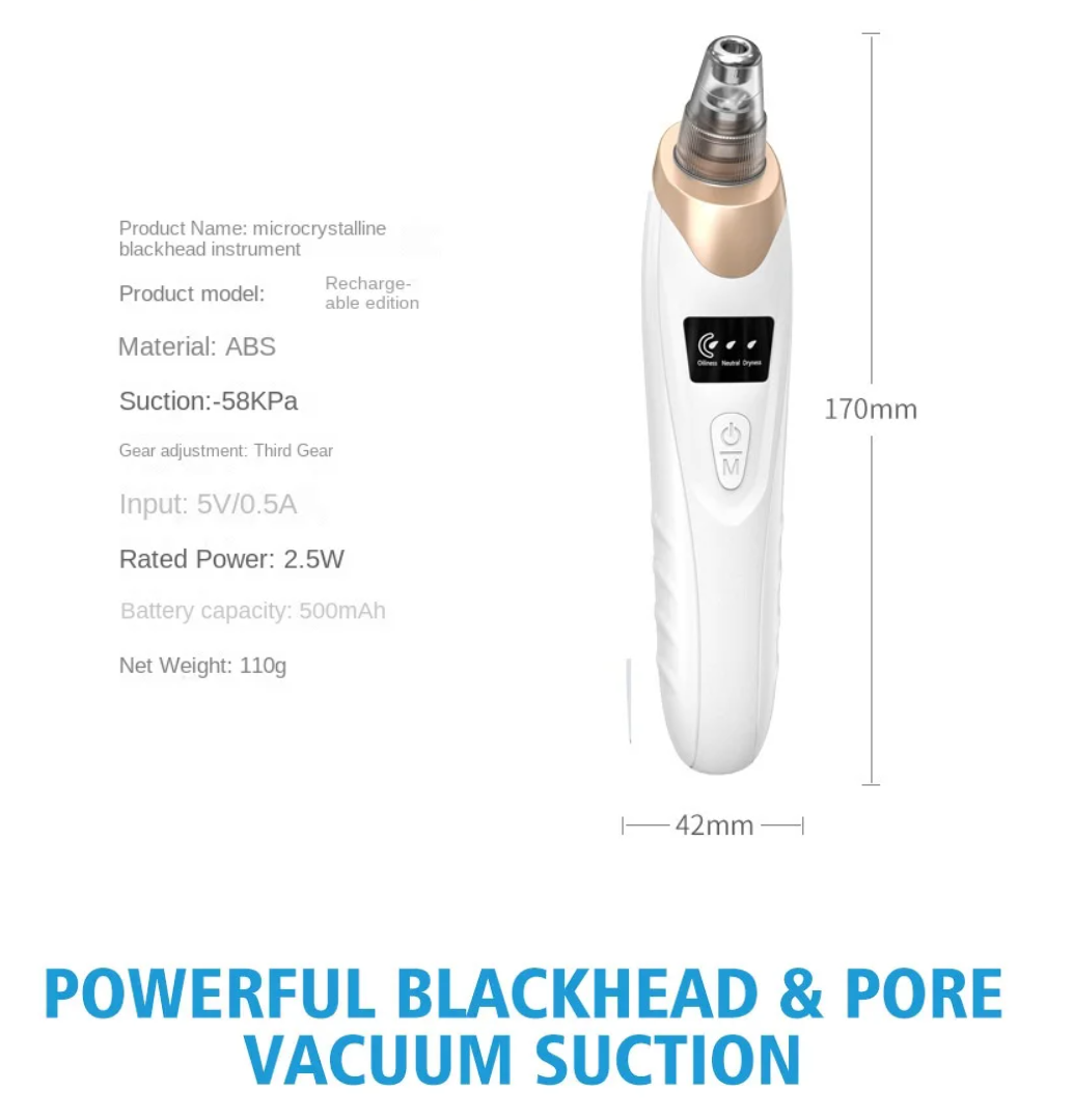 Upgraded Blackhead Remover Vacuum Facial Pore Cleaner Electric Acne Whitehead Extractor Tool 5 Probes For Women And Men