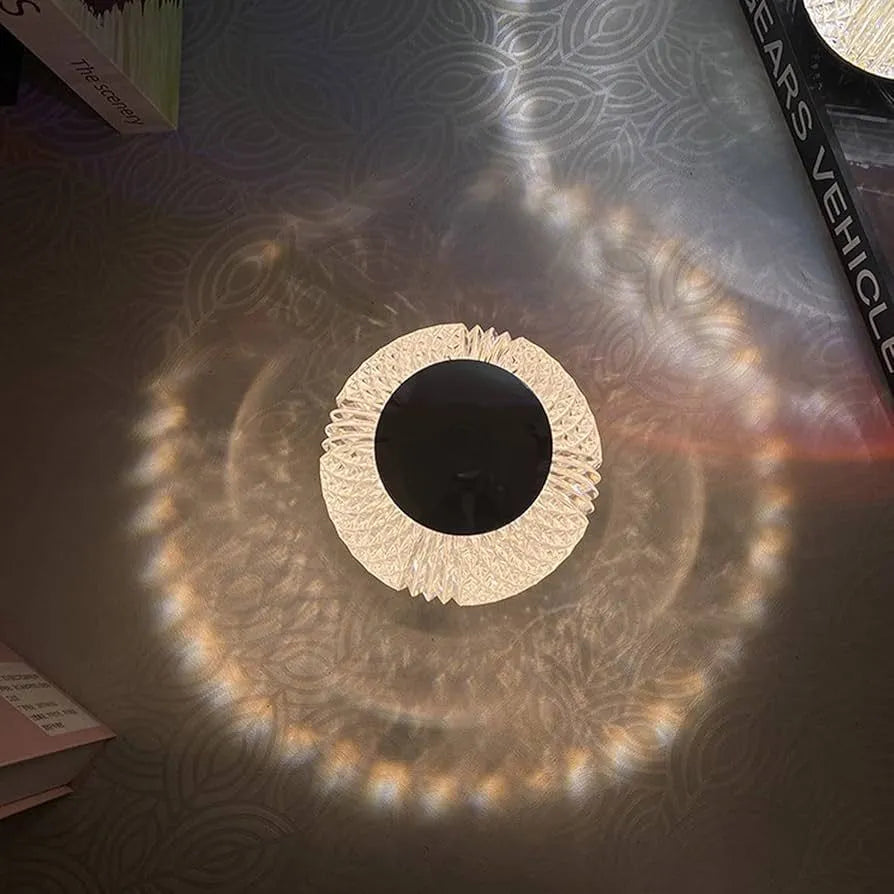 Acrylic crystal ball rechargeable table lamp, round atmosphere night light bar living room, bedroom, bedside, three color LED lamps