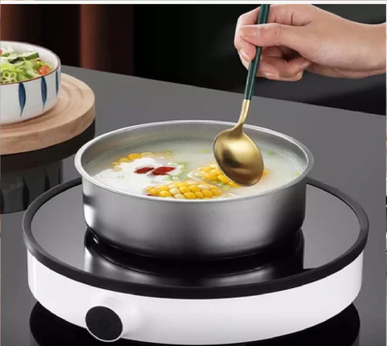 Set Of 5 Stainless Steel Bowl Vessel With Lids