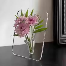 Frame Flower Vase - Clear Acrylic Vase for Flowers, Modern Art Vases for Home Decor, Decorative Vases for Desktops Bookshelf