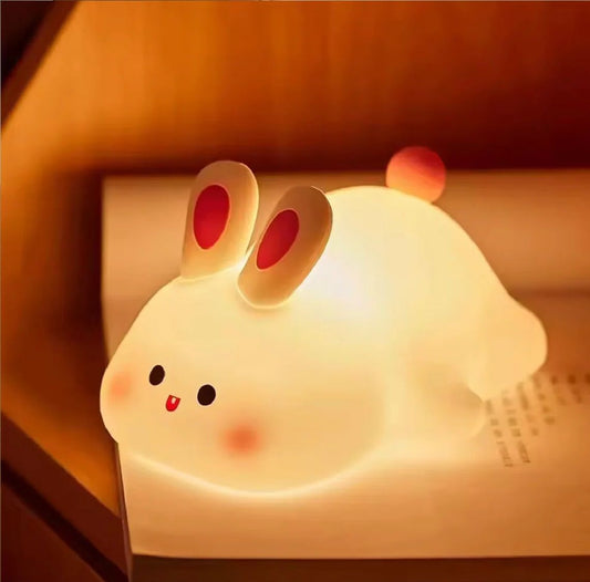 Cute Rabbit Touch Silicone Light Silicon Touch Sensor Tap Light Baby Kids Bedside Night Light