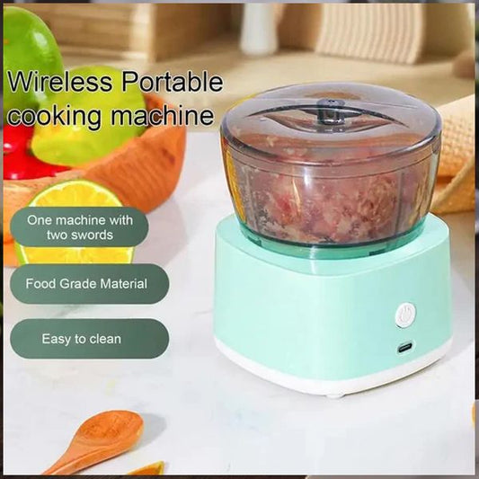 Mini Meat Grinder Mini Electric Mixer Multipurpose Food Processor Anti Slip Food Mincing Machine Wireless Portable Food Mixer 300ml Rechargeable Kitchen Chopping Gadget
